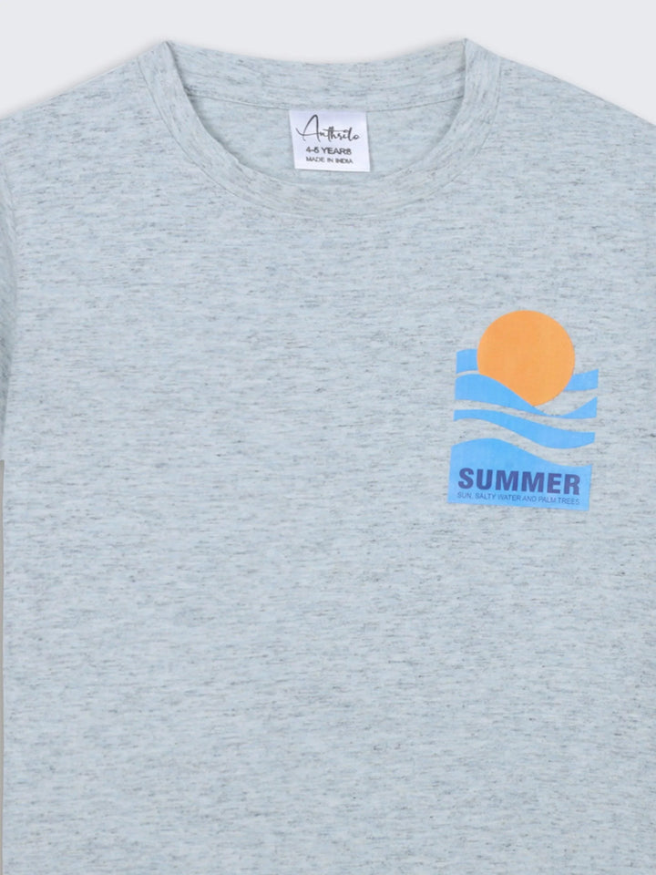 SUN SKY MELANGE SHORT SLEEVE BOYS T-SHIRT - SKY - Anthrilo 