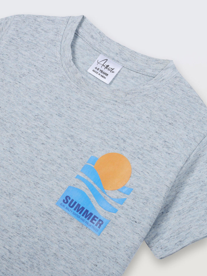 SUN SKY MELANGE SHORT SLEEVE BOYS T-SHIRT - SKY - Anthrilo 