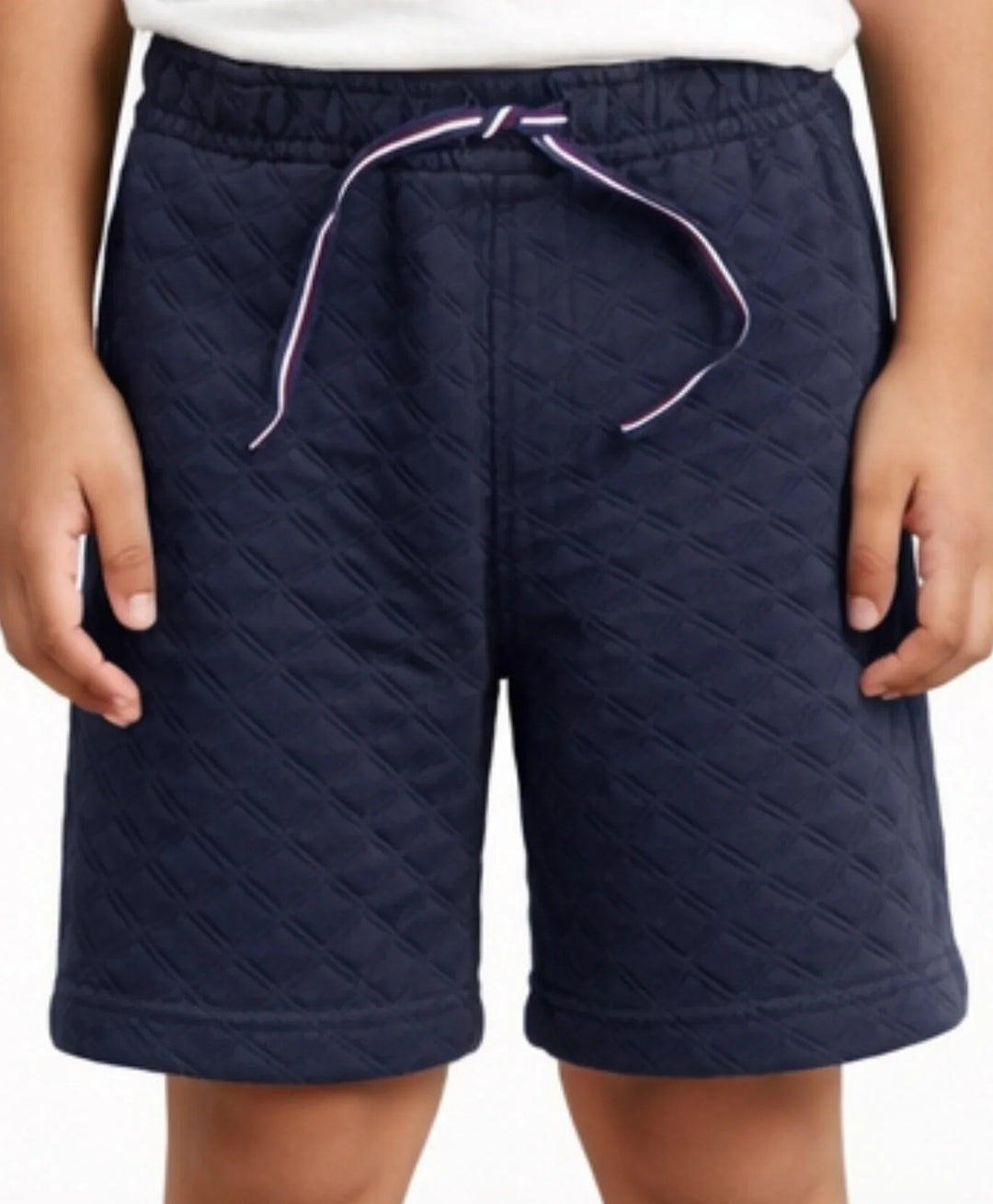 DAIMOND QUILTED NAVY BOYS SHORTS - NAVY - Anthrilo 