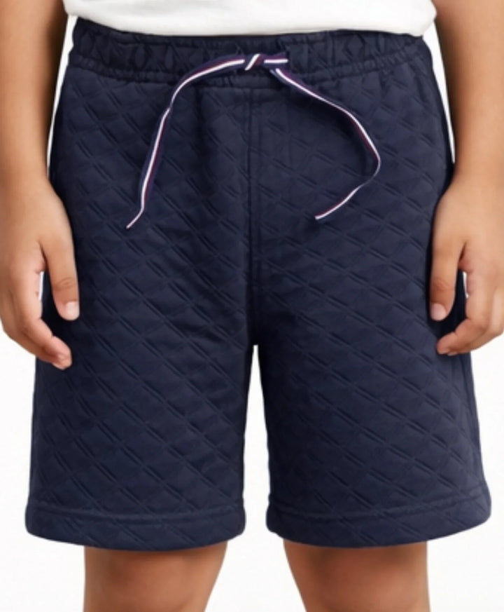 DAIMOND QUILTED NAVY BOYS SHORTS - NAVY - Anthrilo 