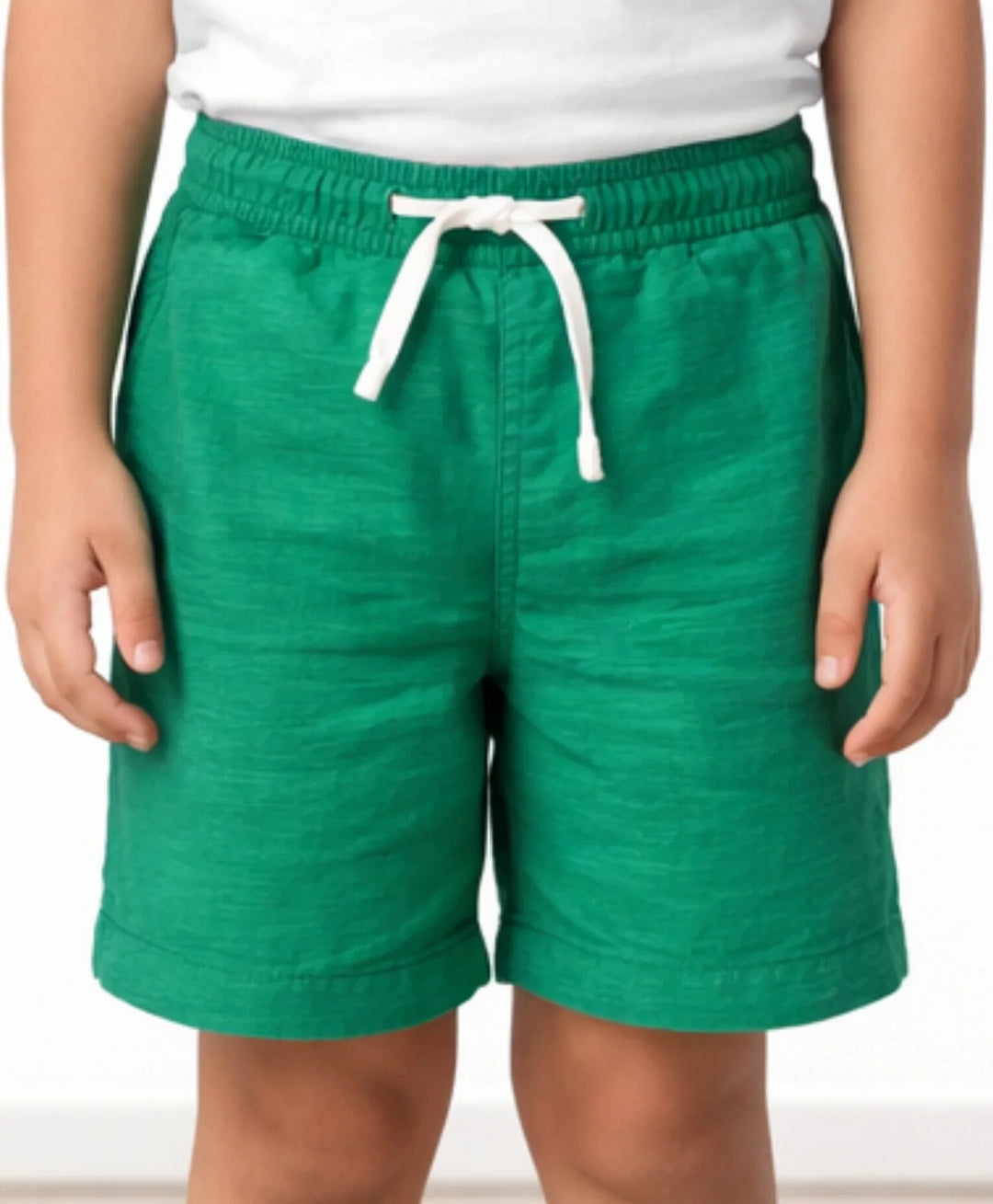 GREEN TEXTURE STRIPE BOYS SHORTS - GREEN - Anthrilo 