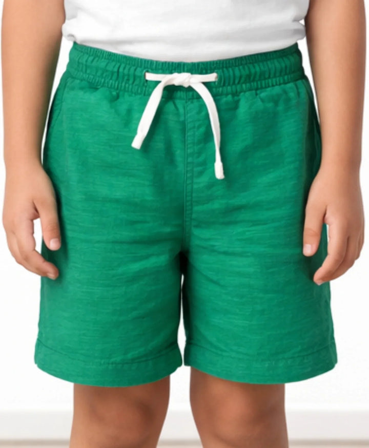 GREEN TEXTURE STRIPE BOYS SHORTS - GREEN - Anthrilo 