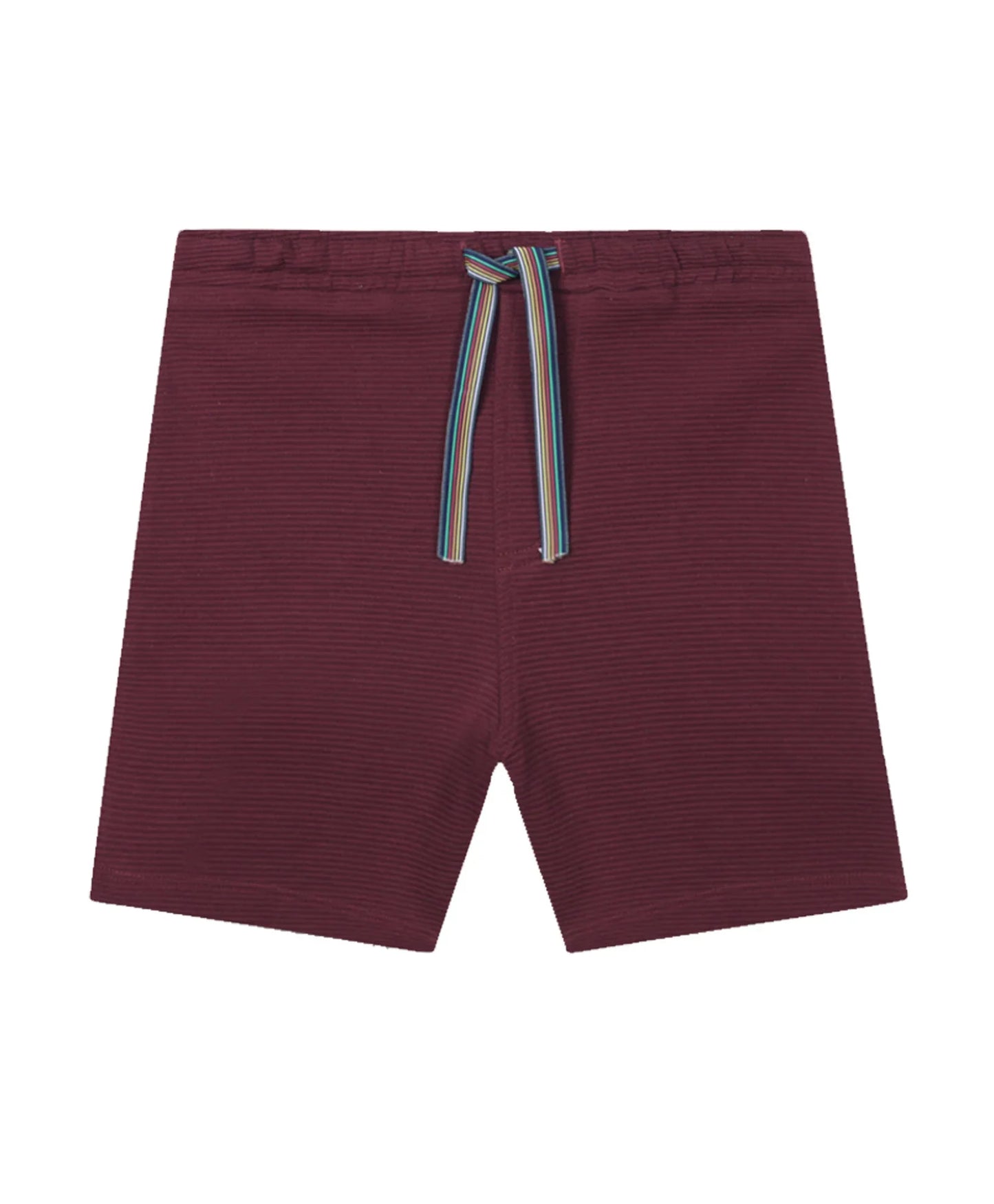 MEHROON TEXTURE STRIPE BOYS SHORTS - MEHROON