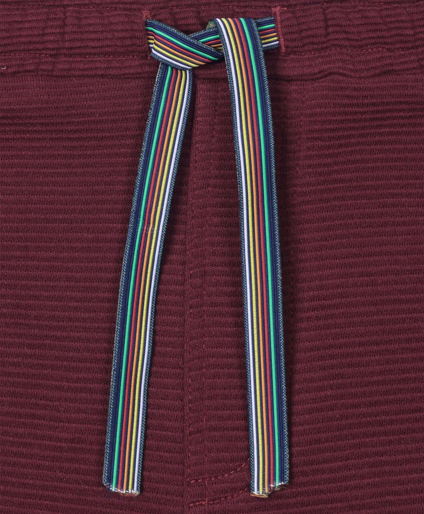 MEHROON TEXTURE STRIPE BOYS SHORTS - MEHROON