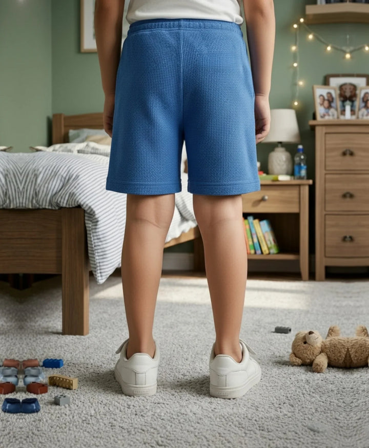 ROYAL TEXTURE STRIPE BOYS SHORTS - BLUE - Anthrilo 