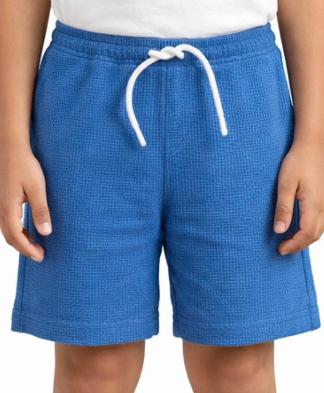 ROYAL TEXTURE STRIPE BOYS SHORTS - BLUE - Anthrilo 