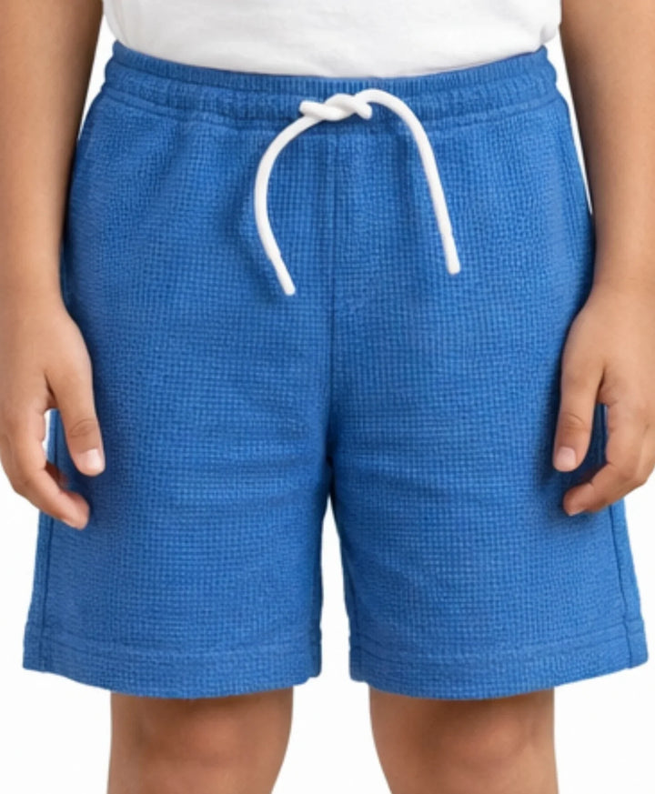 ROYAL TEXTURE STRIPE BOYS SHORTS - BLUE - Anthrilo 