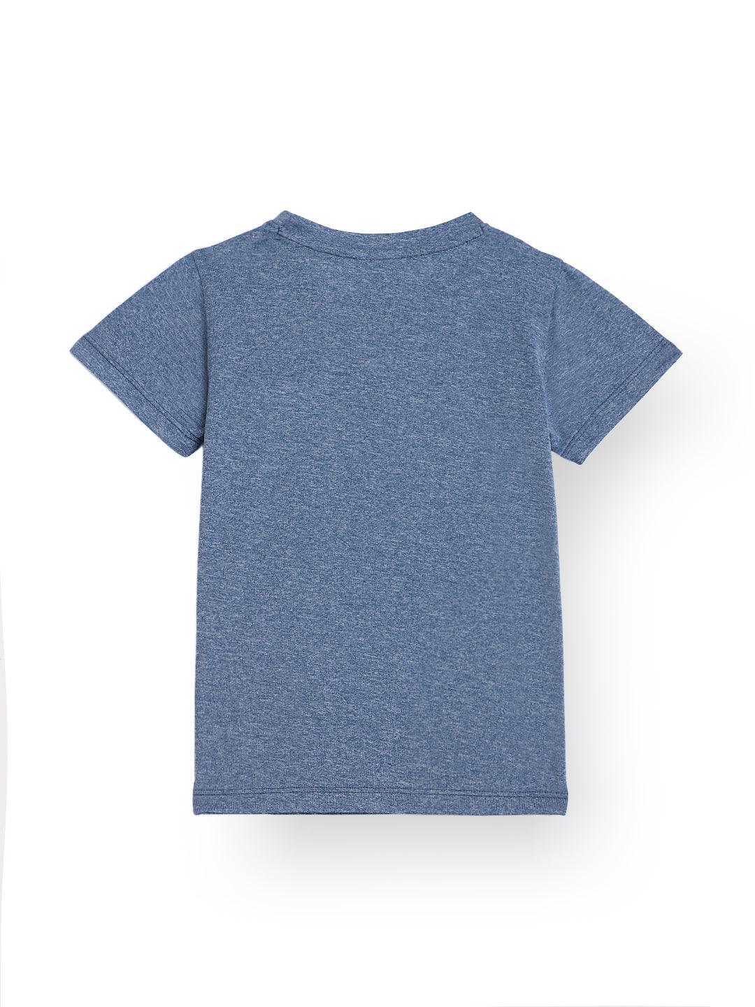 BASKETBALL BLUE MELANGE SPORTY T-SHIRT - BLUE - Anthrilo 