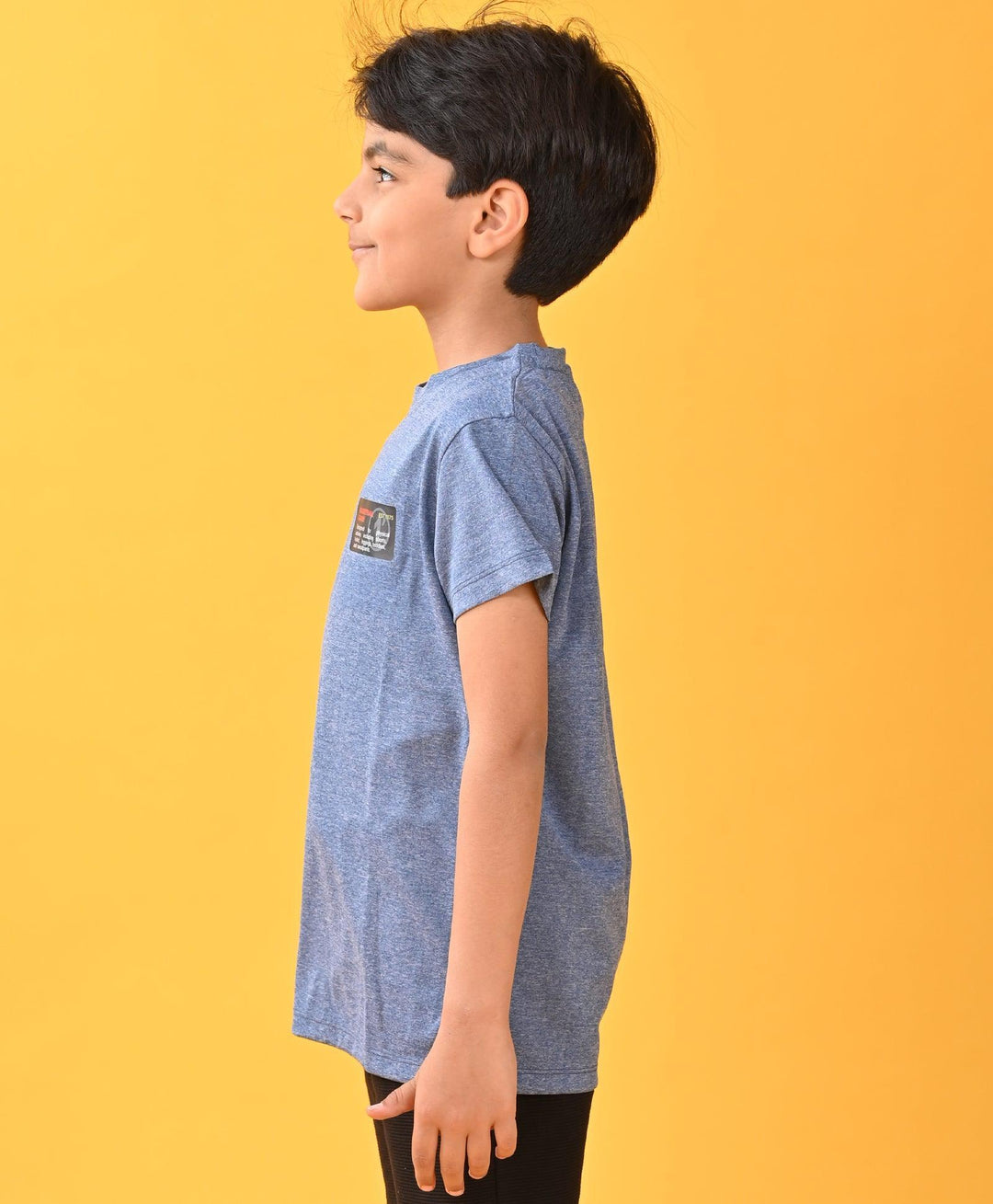 BASKETBALL BLUE MELANGE SPORTY T-SHIRT - BLUE - Anthrilo 