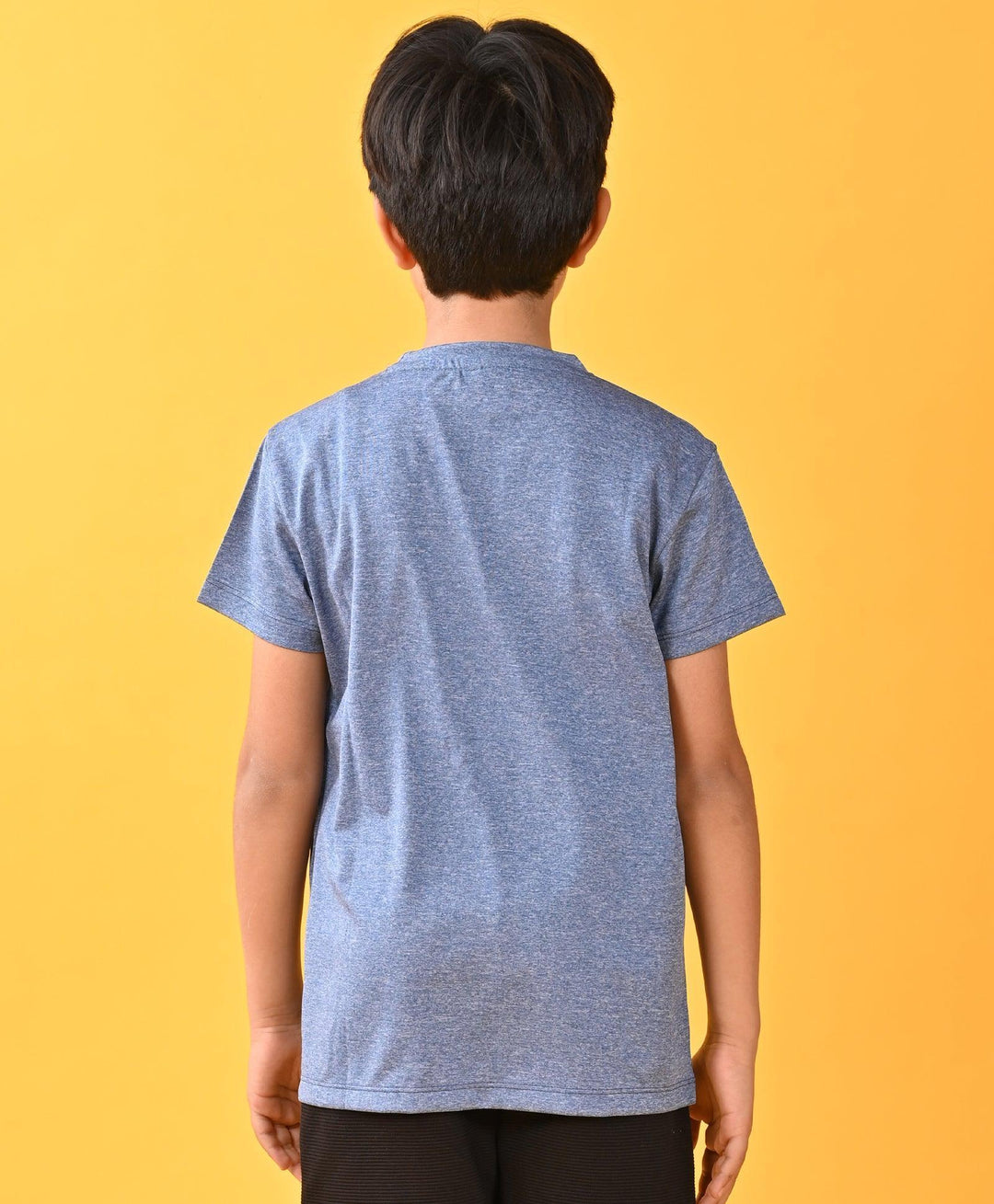 BASKETBALL BLUE MELANGE SPORTY T-SHIRT - BLUE - Anthrilo 