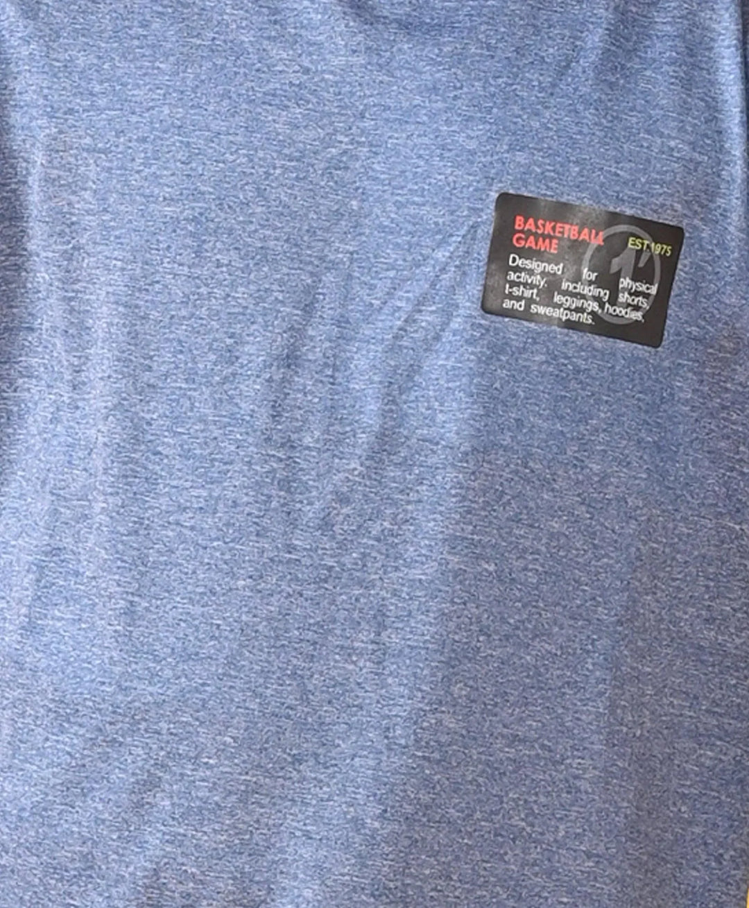 BASKETBALL BLUE MELANGE SPORTY T-SHIRT - BLUE - Anthrilo 