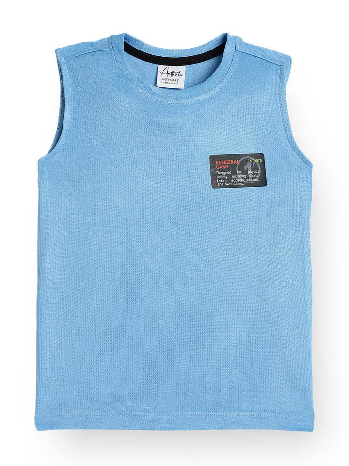 BASKETBALL SPORTY SLEEVELESS T-SHIRT - SKY - Anthrilo 
