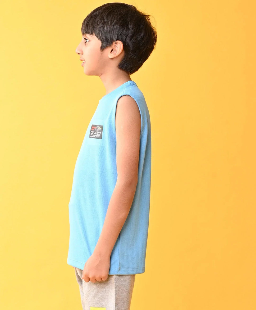BASKETBALL SPORTY SLEEVELESS T-SHIRT - SKY - Anthrilo 
