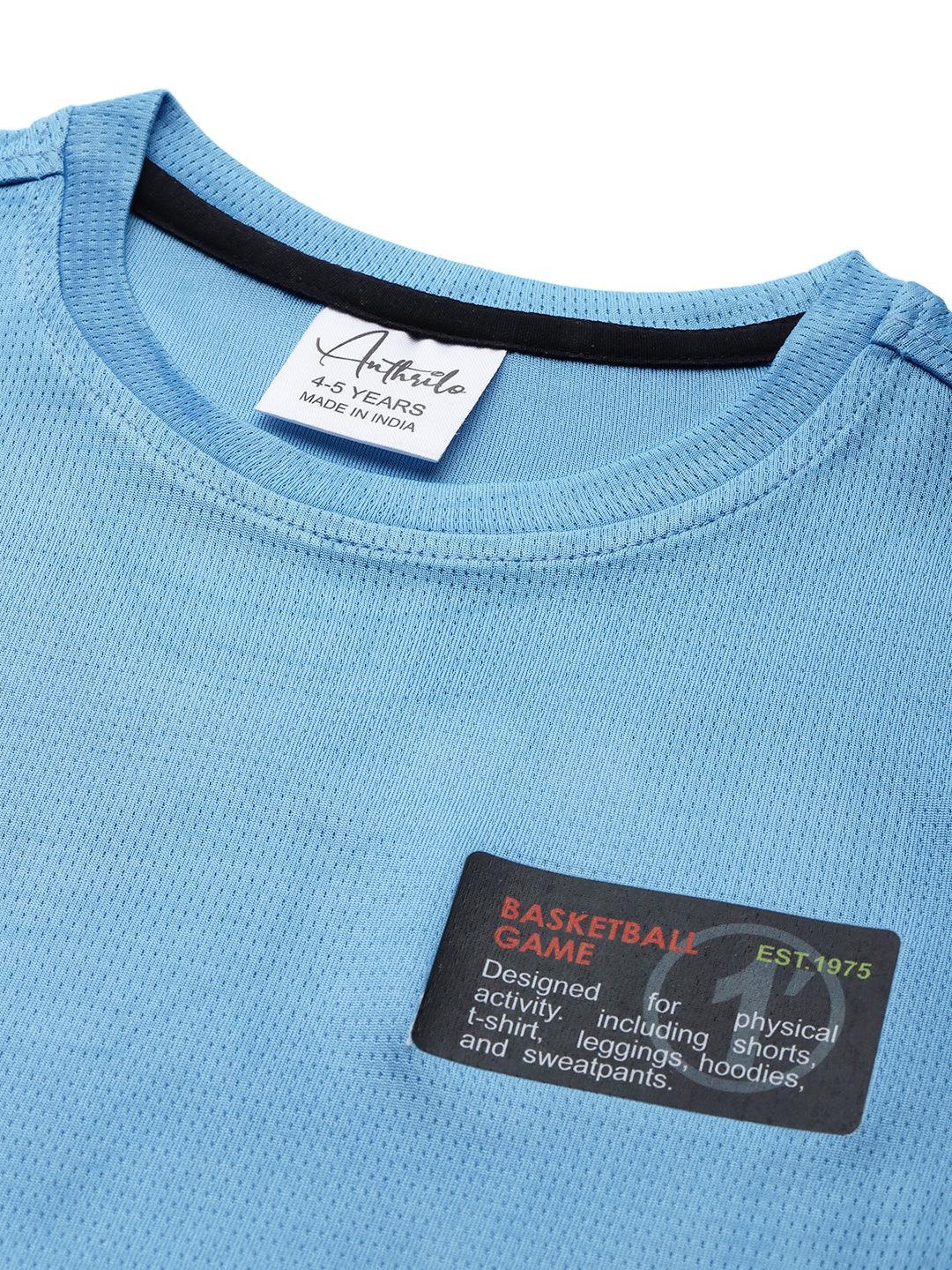BASKETBALL SPORTY SLEEVELESS T-SHIRT - SKY - Anthrilo 