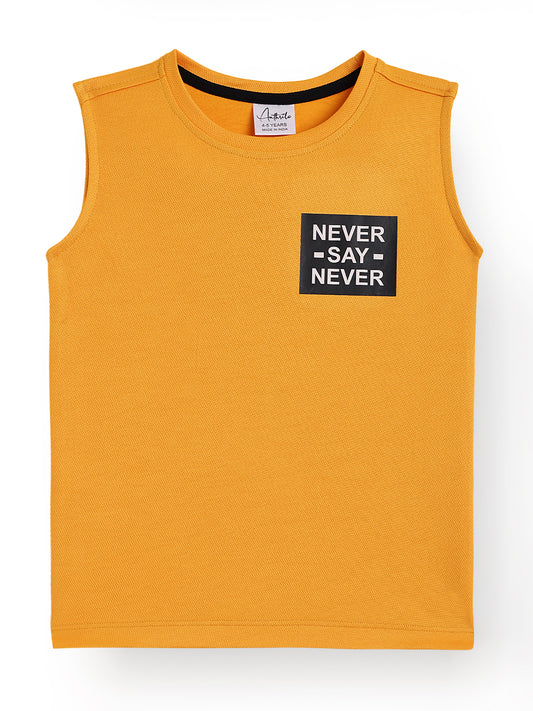 NEVER SAY NEVER SPORTY SLEEVELESS T-SHIRT - YELLOW