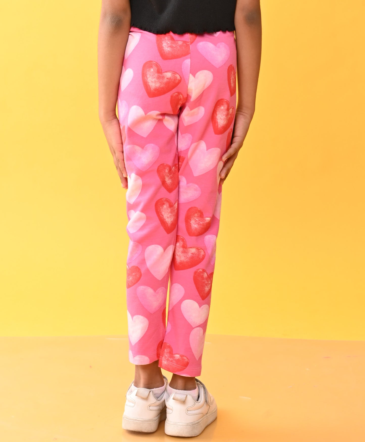 PRETTY PINK HEARTS SUMMER LEGGINGS - PINK