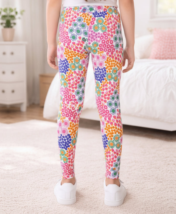 Flowers Girls Legging - Pink