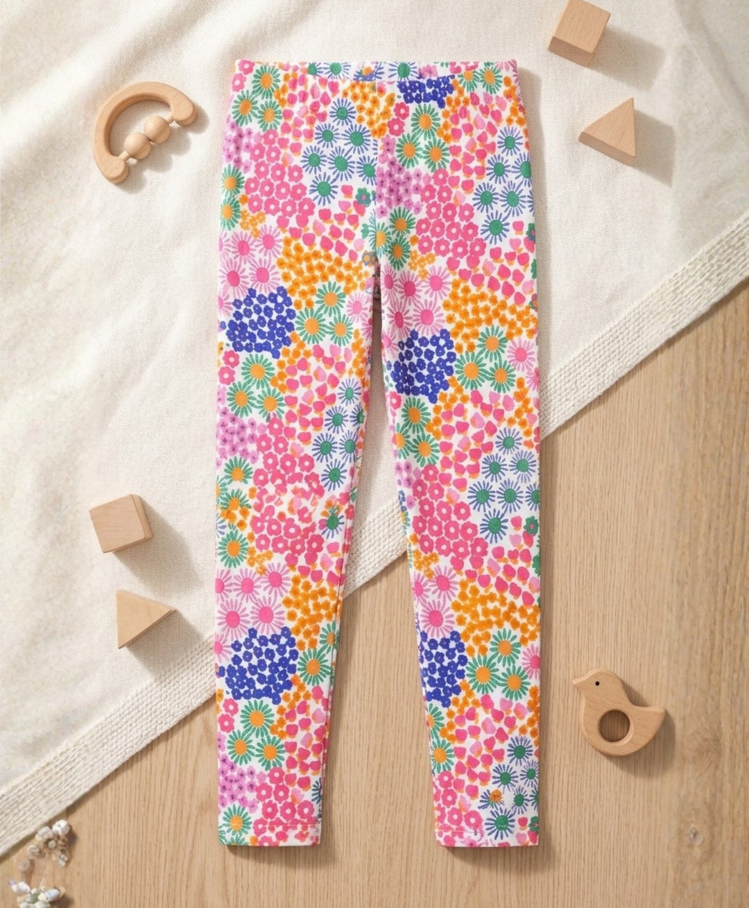 Flowers Girls Legging - Pink