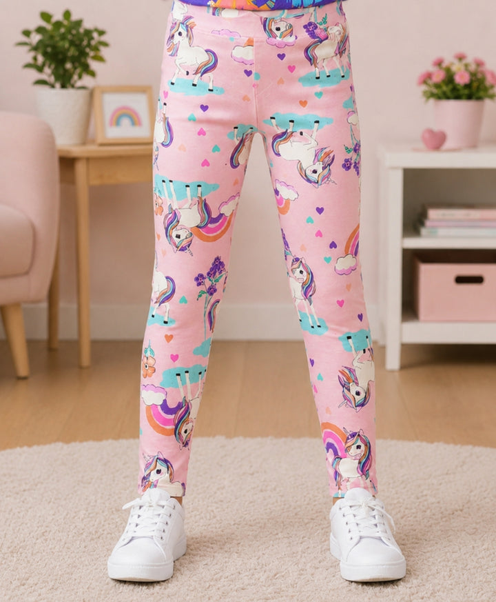 Unicorn Hearts Pink Legging - Pink