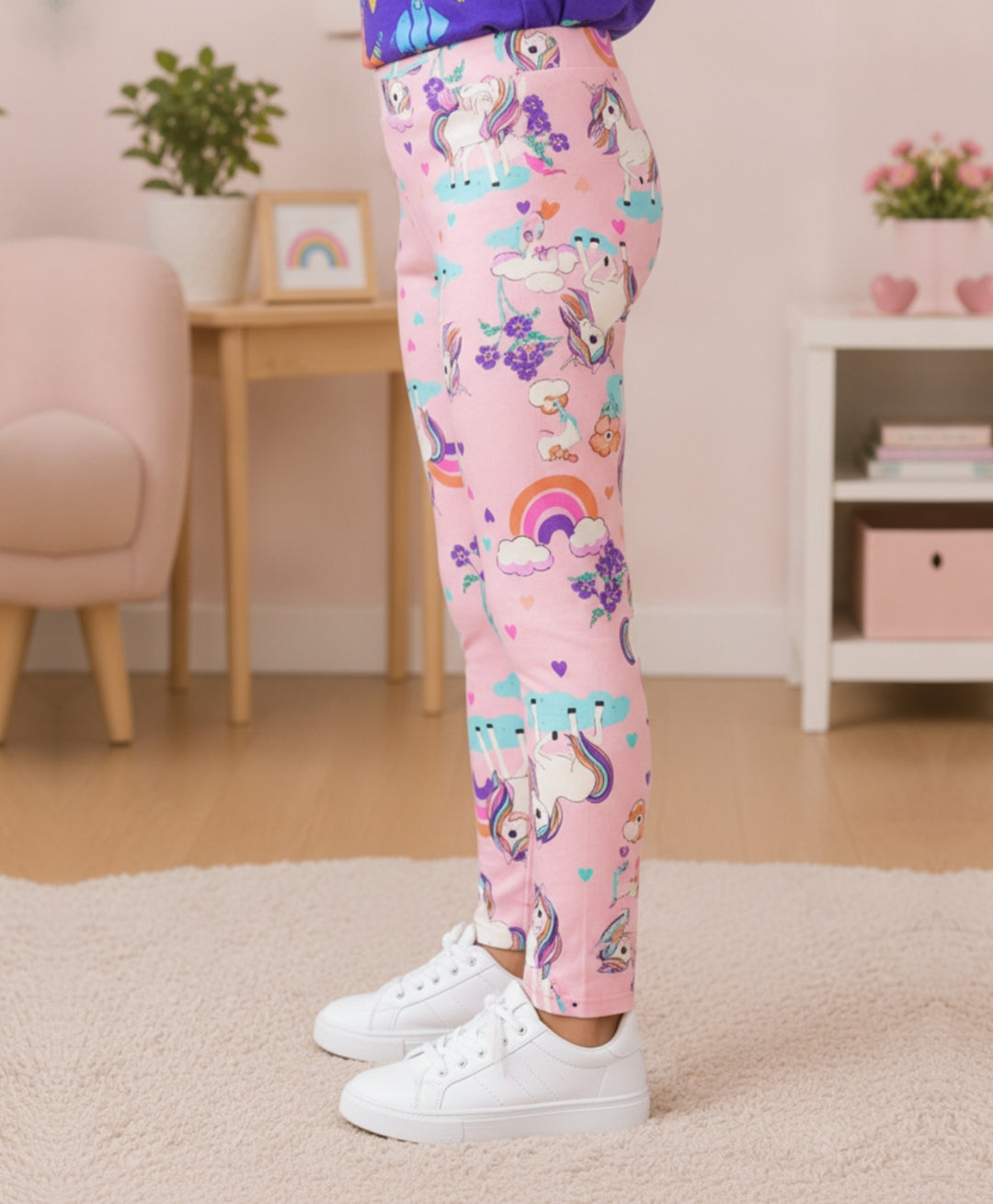 Unicorn Hearts Pink Legging - Pink