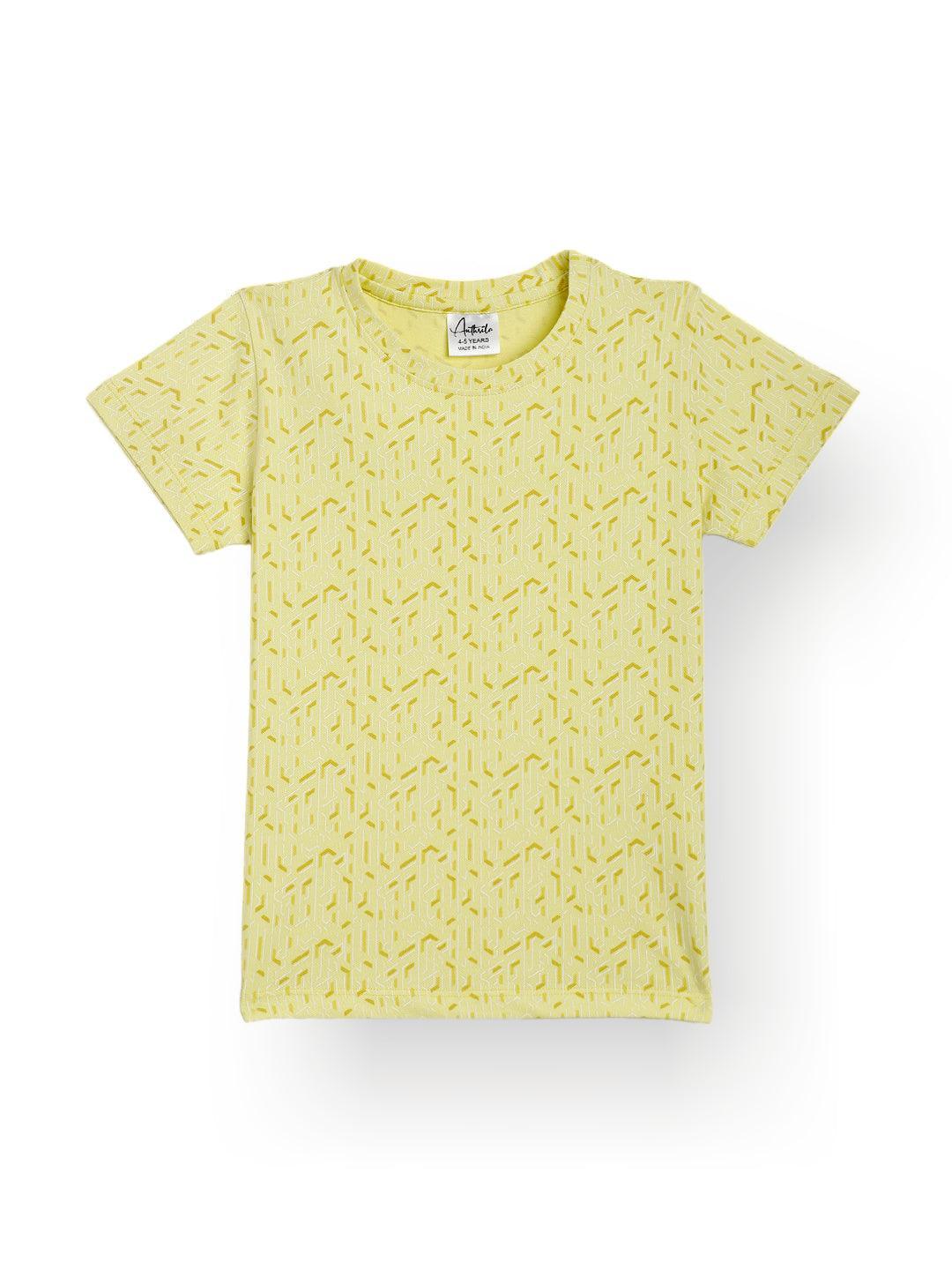 YELLOW ZIG ZAG PIQUE SHORT SLEEVES T-SHIRT - YELLOW - Anthrilo 