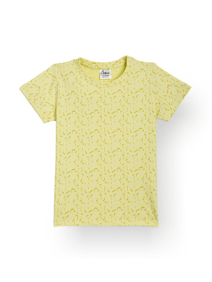 YELLOW ZIG ZAG PIQUE SHORT SLEEVES T-SHIRT - YELLOW - Anthrilo 