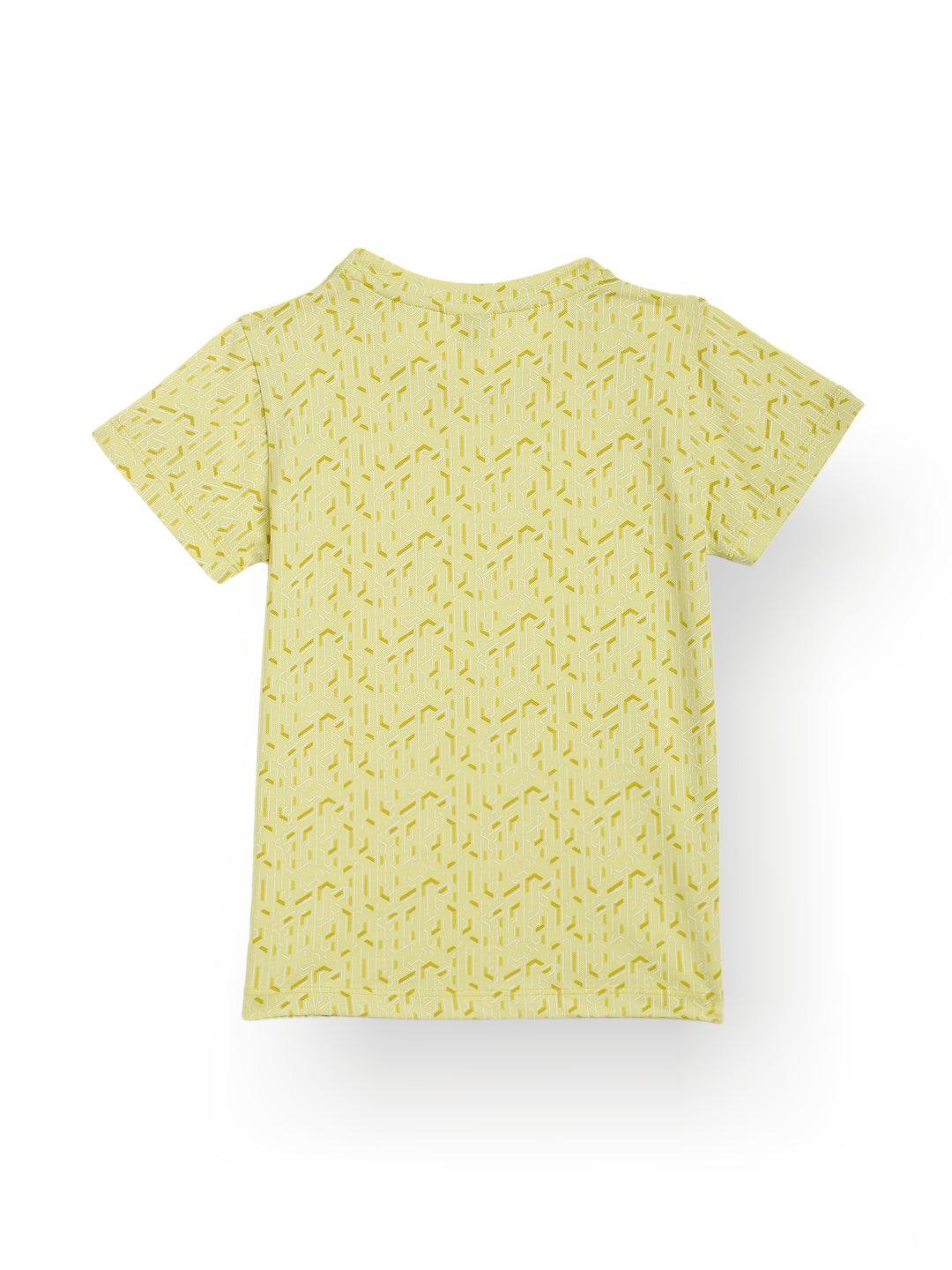 YELLOW ZIG ZAG PIQUE SHORT SLEEVES T-SHIRT - YELLOW - Anthrilo 