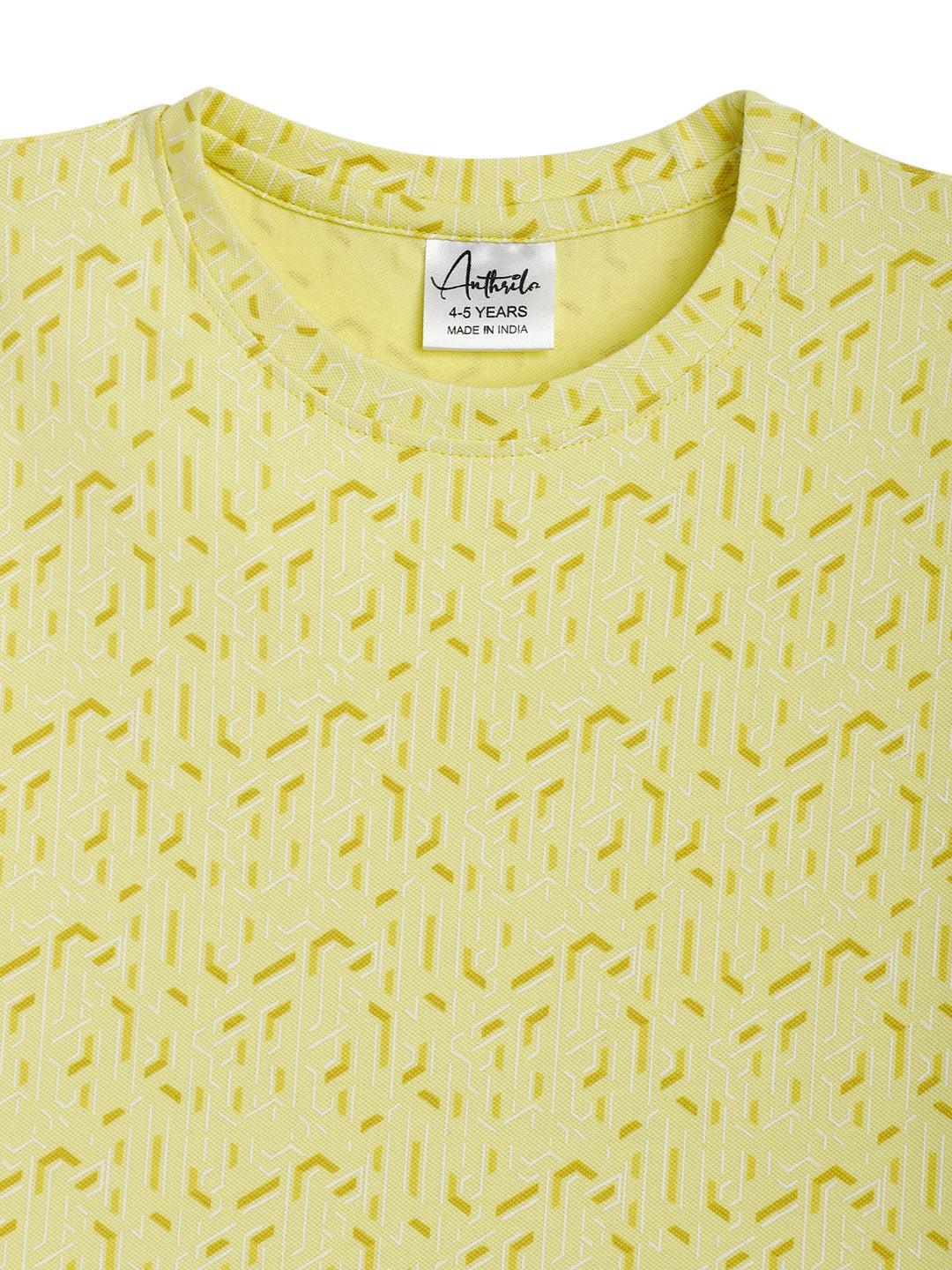 YELLOW ZIG ZAG PIQUE SHORT SLEEVES T-SHIRT - YELLOW - Anthrilo 