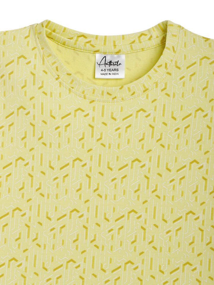 YELLOW ZIG ZAG PIQUE SHORT SLEEVES T-SHIRT - YELLOW - Anthrilo 