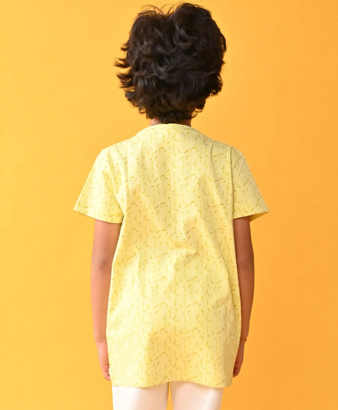 YELLOW ZIG ZAG PIQUE SHORT SLEEVES T-SHIRT - YELLOW - Anthrilo 