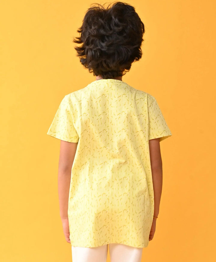 YELLOW ZIG ZAG PIQUE SHORT SLEEVES T-SHIRT - YELLOW - Anthrilo 