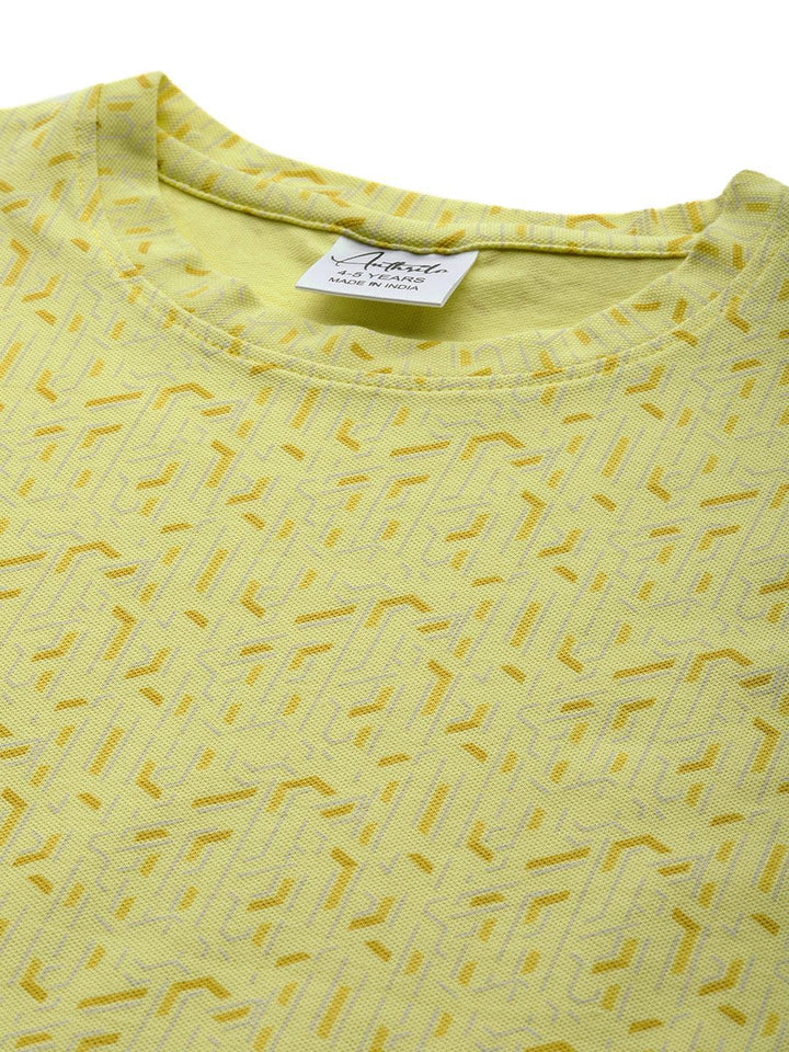 YELLOW ZIG ZAG PIQUE SHORT SLEEVES T-SHIRT - YELLOW - Anthrilo 