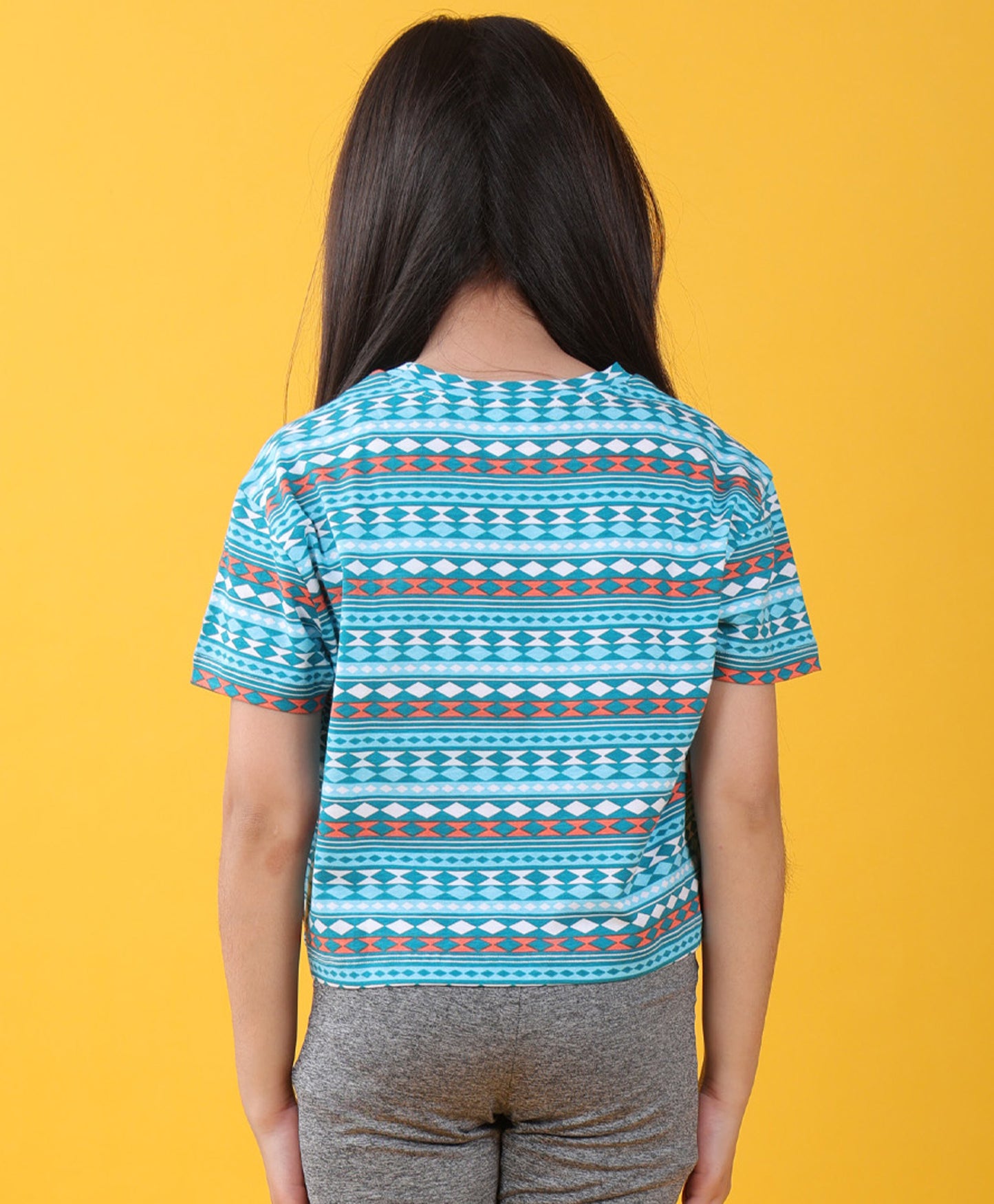 BLUE GREEN SUMMER GIRLS T-SHIRT - BLUE