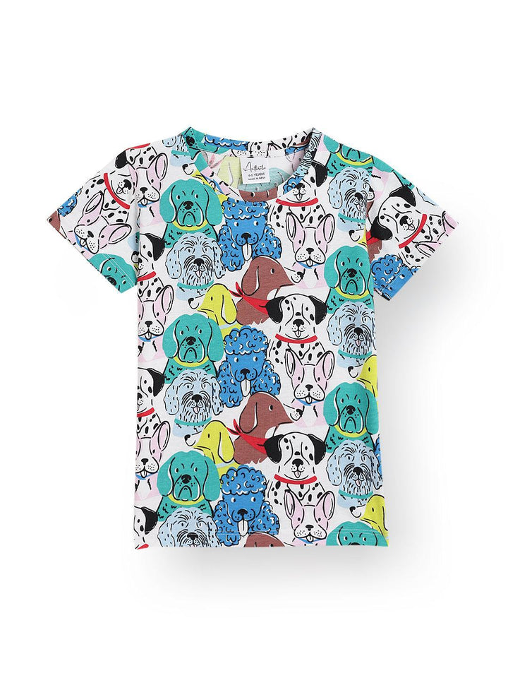 DOGS SHORT SLEEVE BOYS T-SHIRT - WHITE - Anthrilo 
