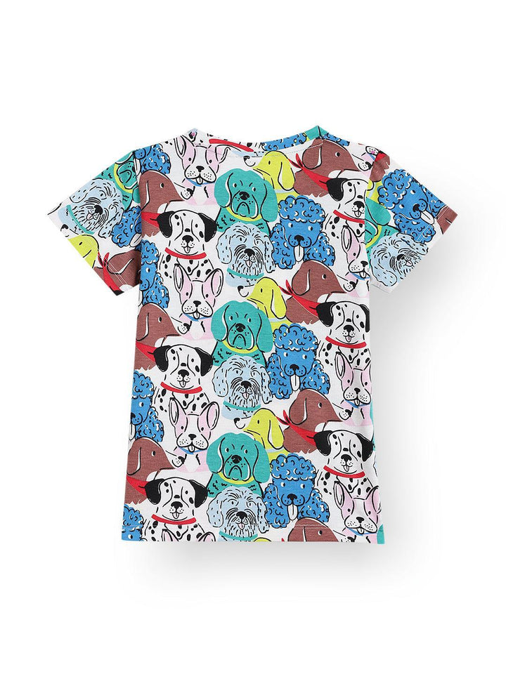DOGS SHORT SLEEVE BOYS T-SHIRT - WHITE - Anthrilo 