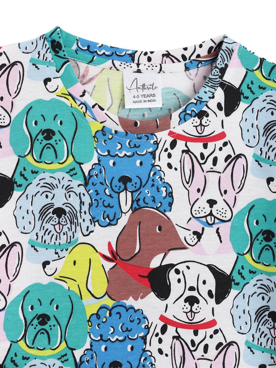 DOGS SHORT SLEEVE BOYS T-SHIRT - WHITE - Anthrilo 