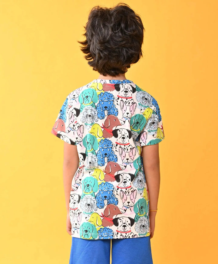 DOGS SHORT SLEEVE BOYS T-SHIRT - WHITE - Anthrilo 