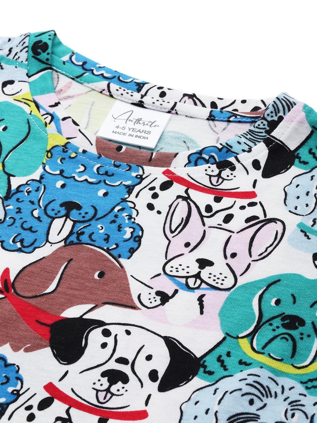 DOGS SHORT SLEEVE BOYS T-SHIRT - WHITE - Anthrilo 
