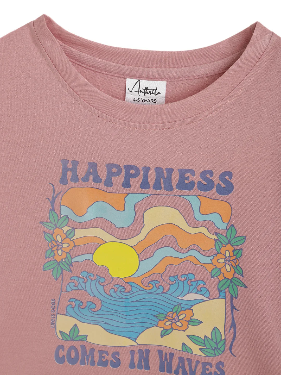 HAPPINESS HOT PINK GIRLS T-SHIRT - PINK