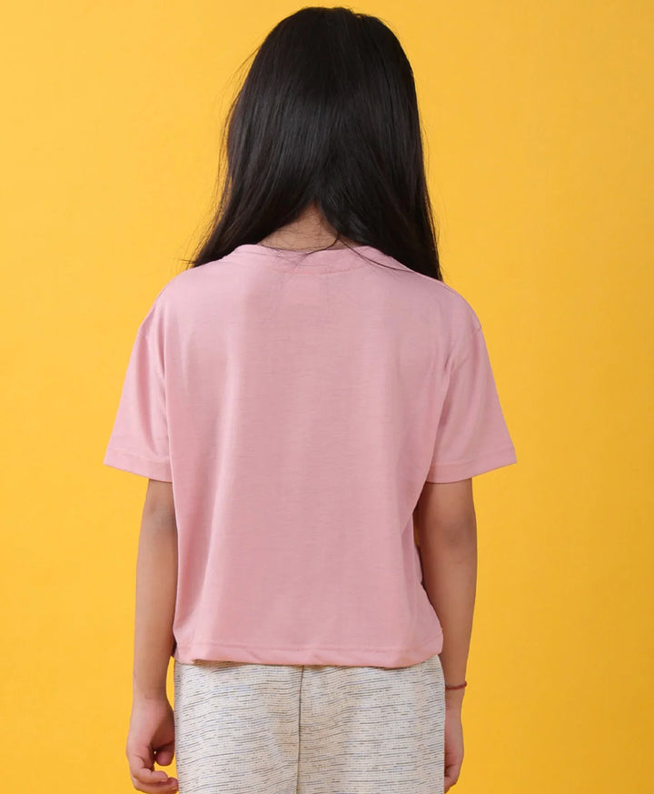 HAPPINESS HOT PINK GIRLS T-SHIRT - PINK
