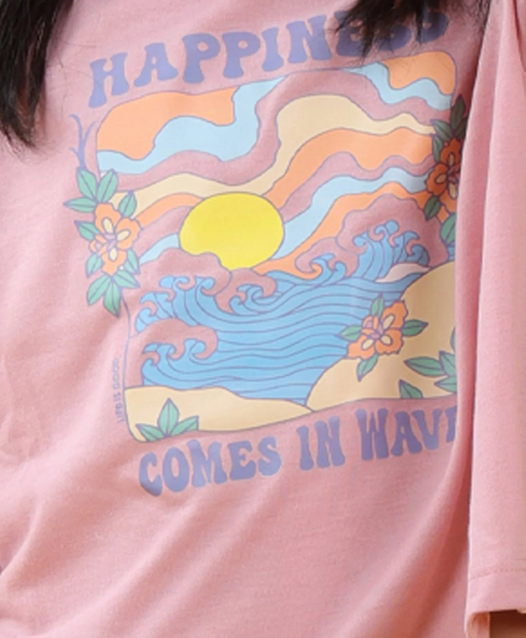 HAPPINESS HOT PINK GIRLS T-SHIRT - PINK