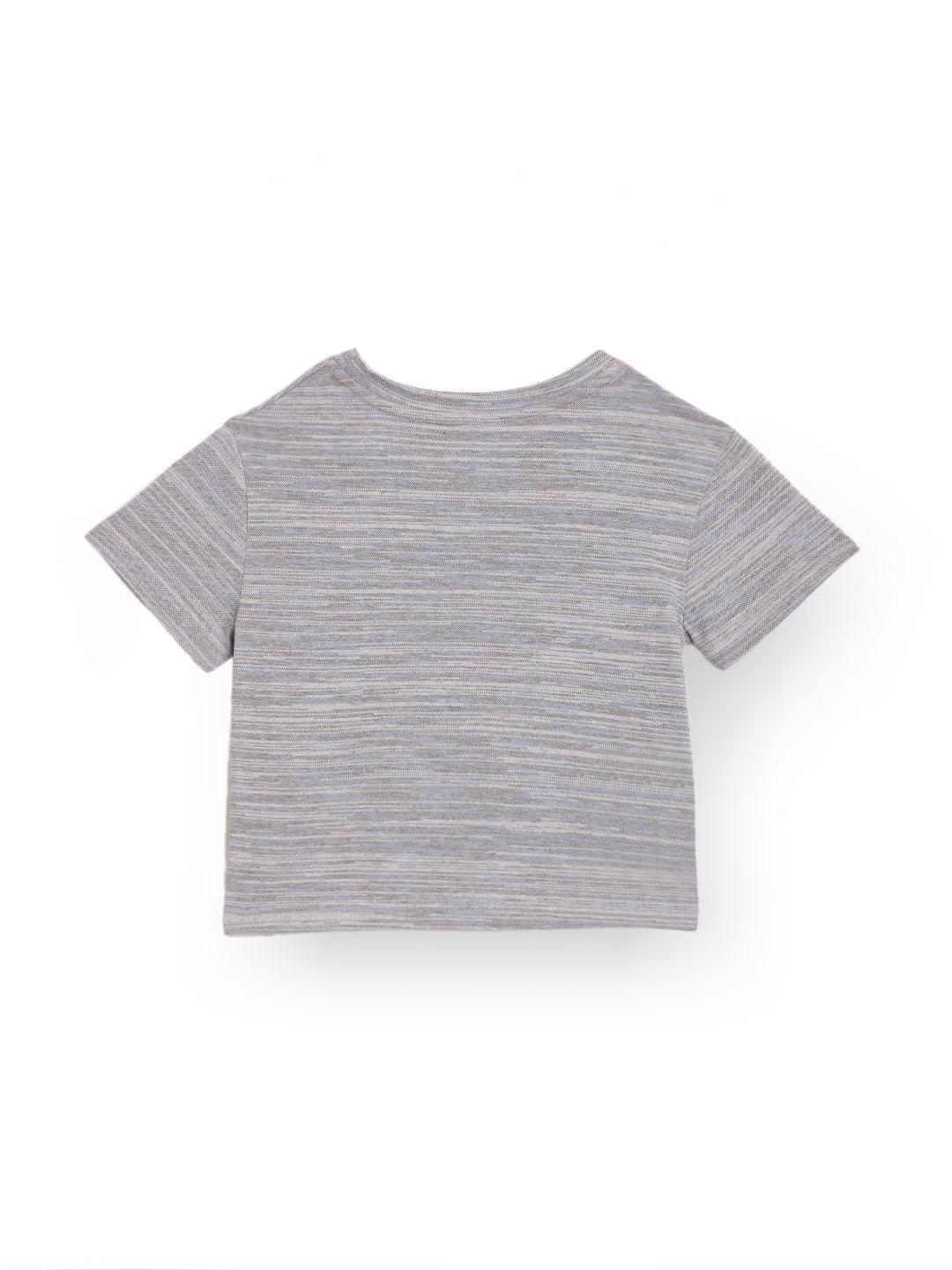 Purple Planet Textured Summer Girls T-Shirt - Blue