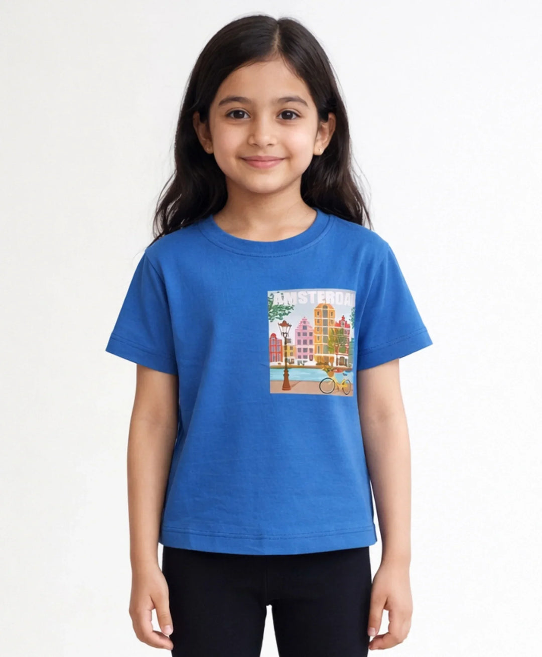 AMSTERDAM ROYAL SUMMER GIRLS T-SHIRT - BLUE - Anthrilo 