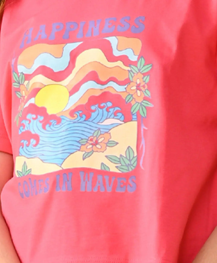 HAPPINESS ROSE PINK SUMMER GIRLS T-SHIRT - PINK - Anthrilo 