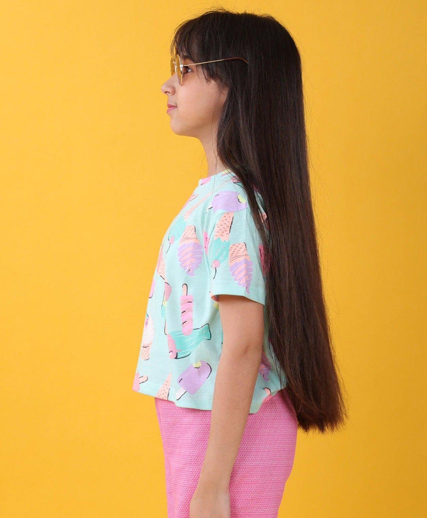 ICECREAM AQUA SUMMER GIRLS T-SHIRT-AQUA