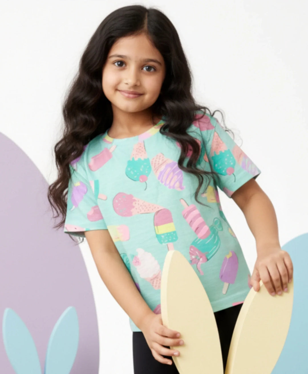 ICECREAM AQUA SUMMER GIRLS T-SHIRT-AQUA - Anthrilo 