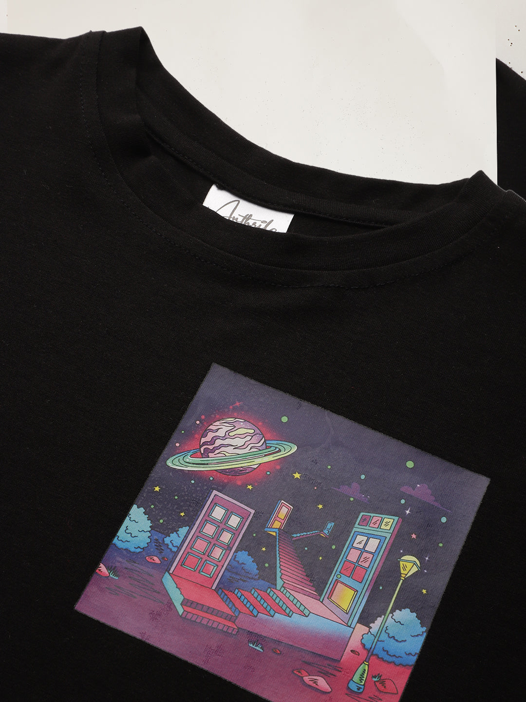 PLANET BLACK SUMMER GIRLS T-SHIRT - BLACK