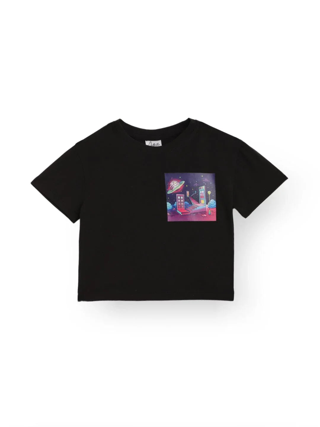 PLANET BLACK SUMMER GIRLS T-SHIRT - BLACK - Anthrilo 