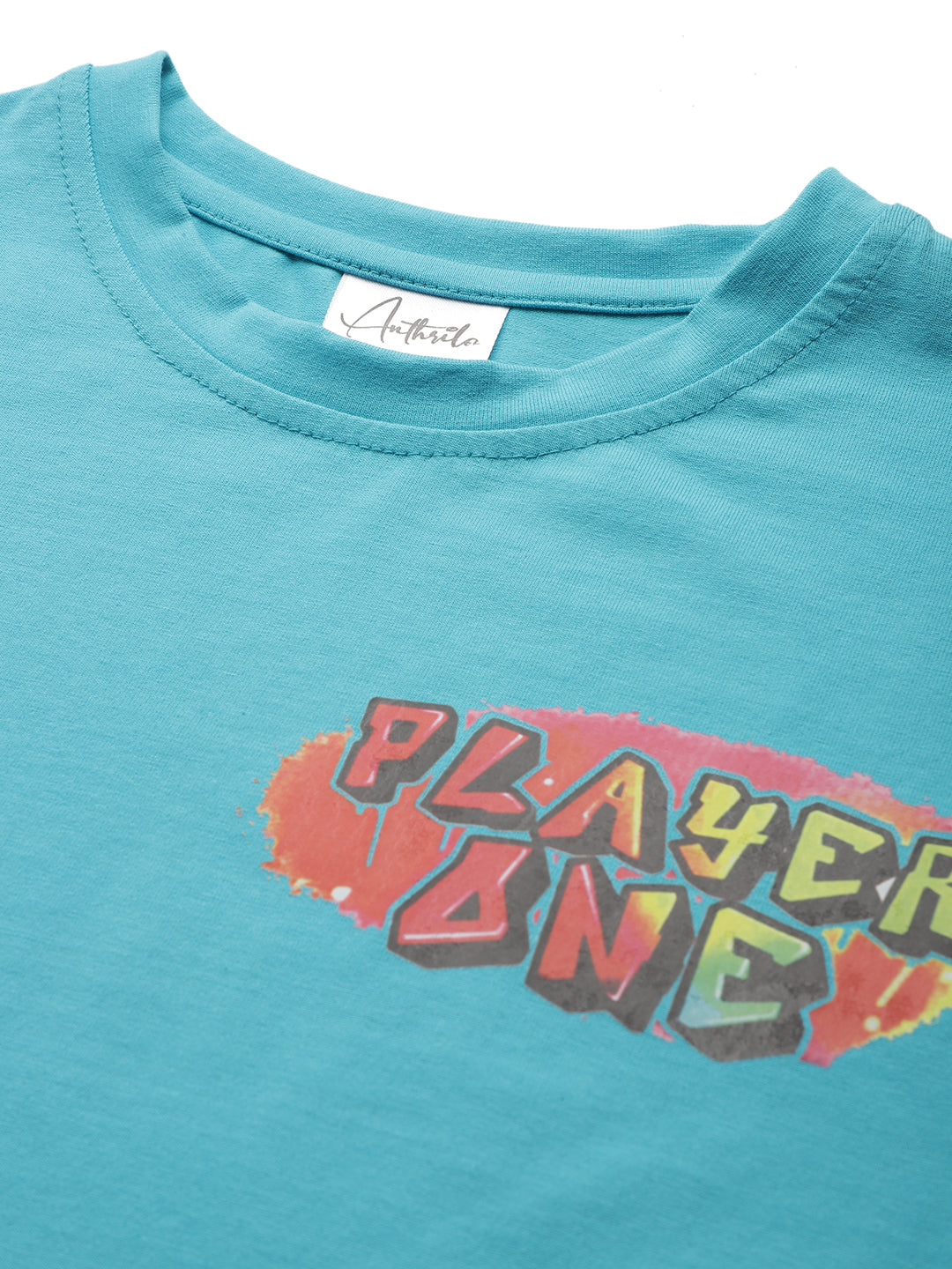 PLAYER ONE TERQUISE SUMMER GIRLS T-SHIRT -TERQUISE