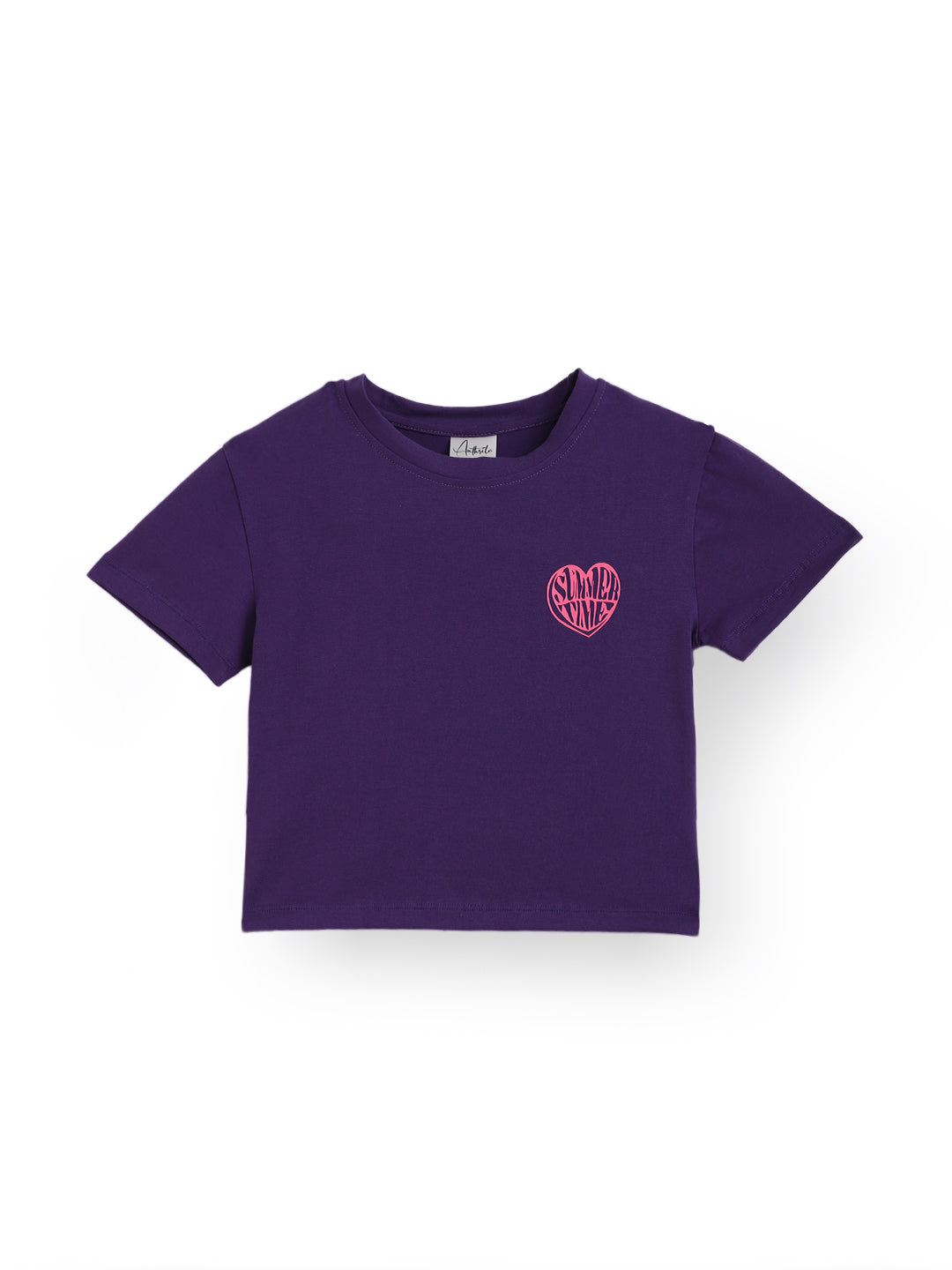 SUMMER TIME PURPLE GIRLS T-SHIRT-PURPLE